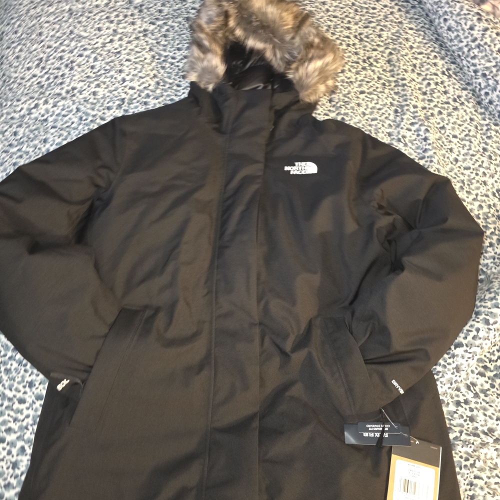 The North Face Black Faux Fur Trimmed Jacket